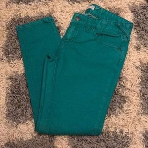 Free People Green Ankle Jeans
